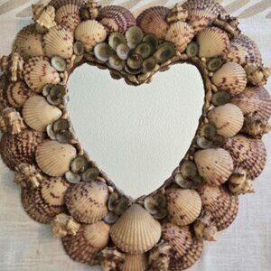 VINTAGE SHELL MIRROR as is~ (one broken piece) A+++++ condition FIRM PRICE!!*